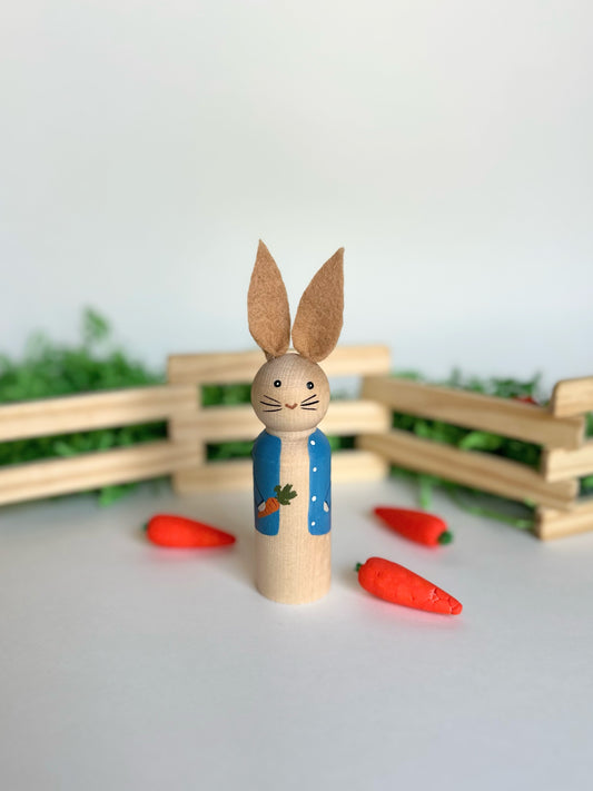 Peter Cottontail -Rabbit peg doll