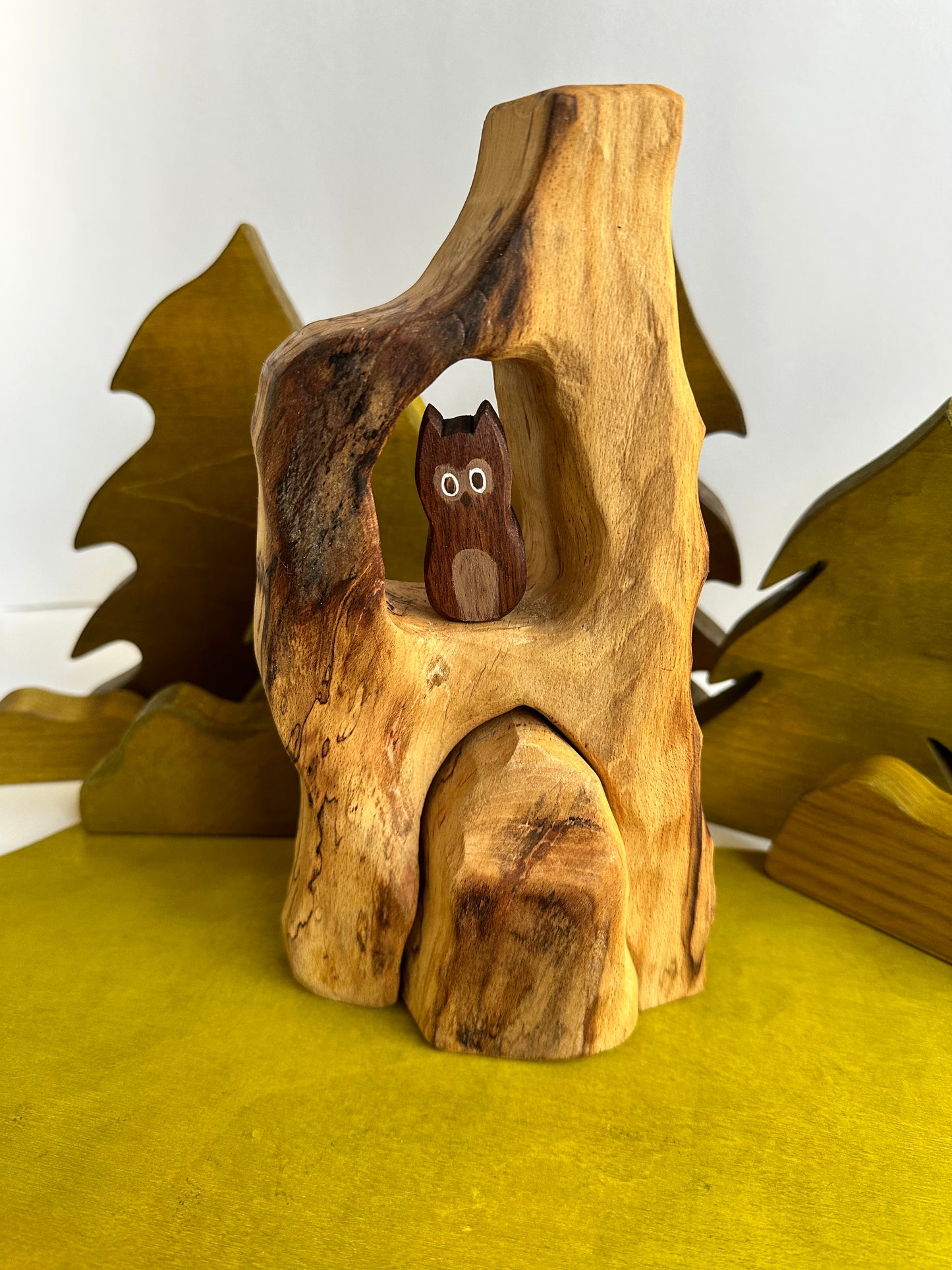 Forest Tree stump & owl