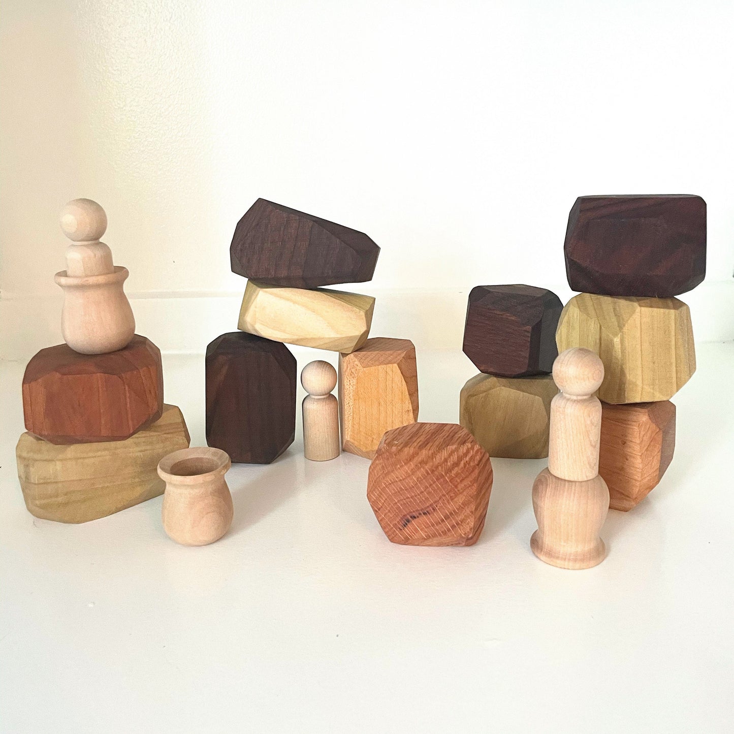 Mixed Wood stacking stones set