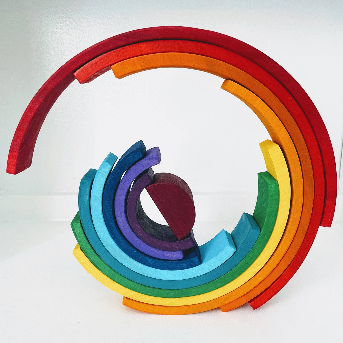 Skinny Wooden rainbow stacker -Traditional