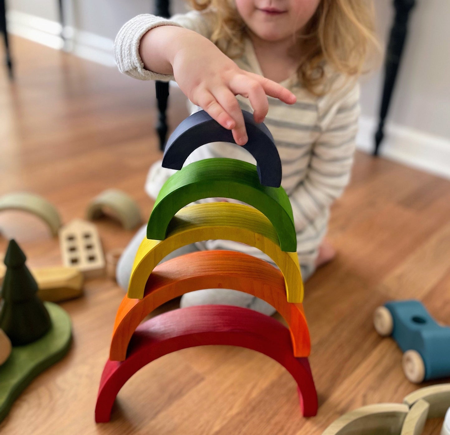 Chunky rainbow stacker-stained