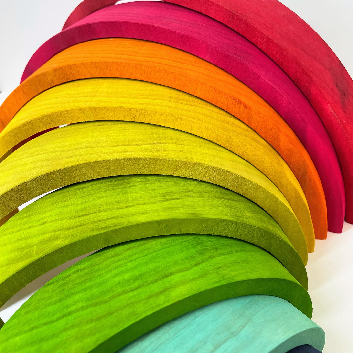 Skinny Wooden rainbow stacker - Stained