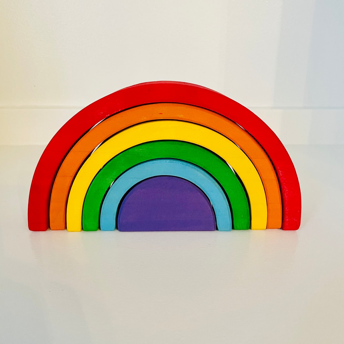 Skinny Wooden rainbow stacker -Traditional