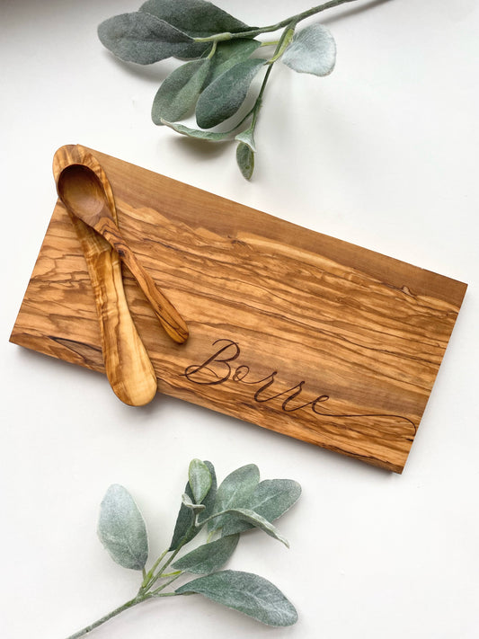 Custom Engraved Rectangle Olive wood Cheese Board