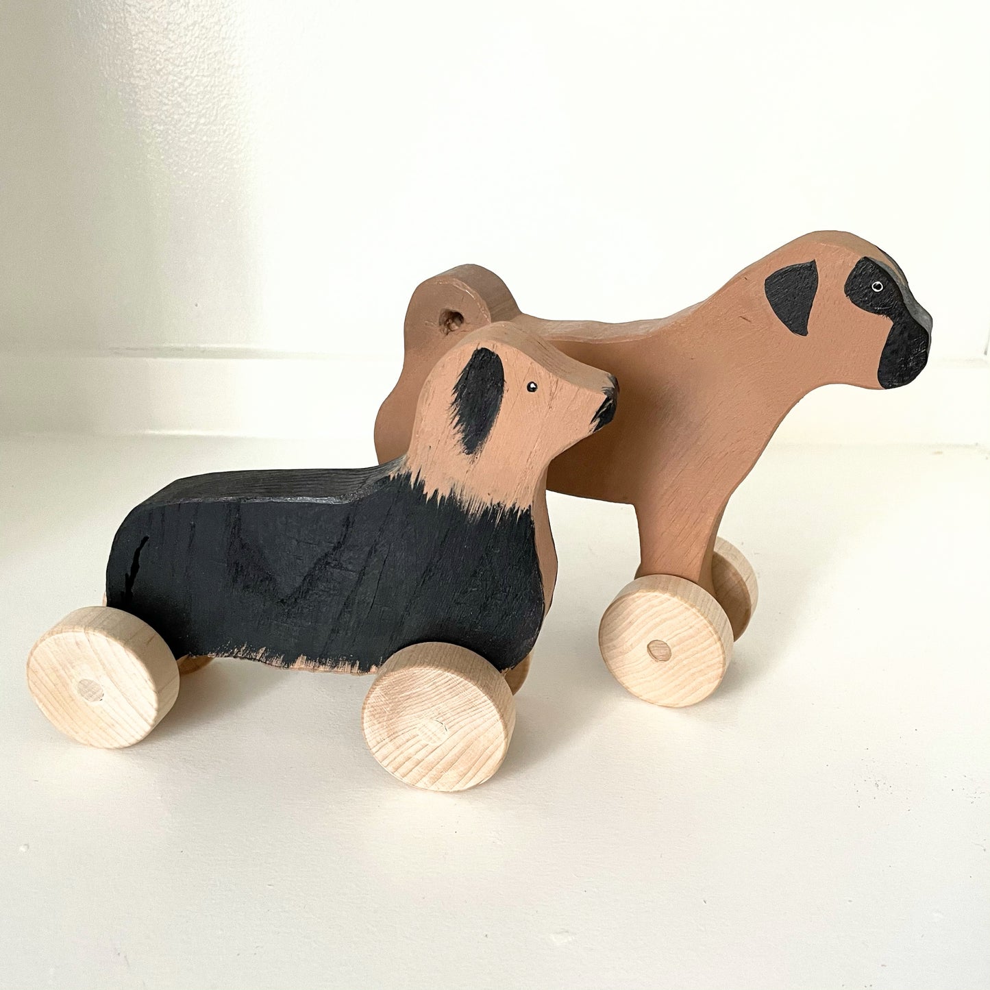 Custom dog push toy on wheels