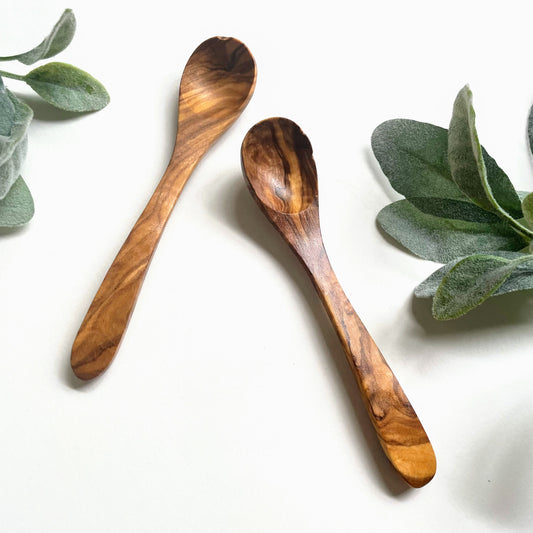 Olive wood mustard/ jam spoon