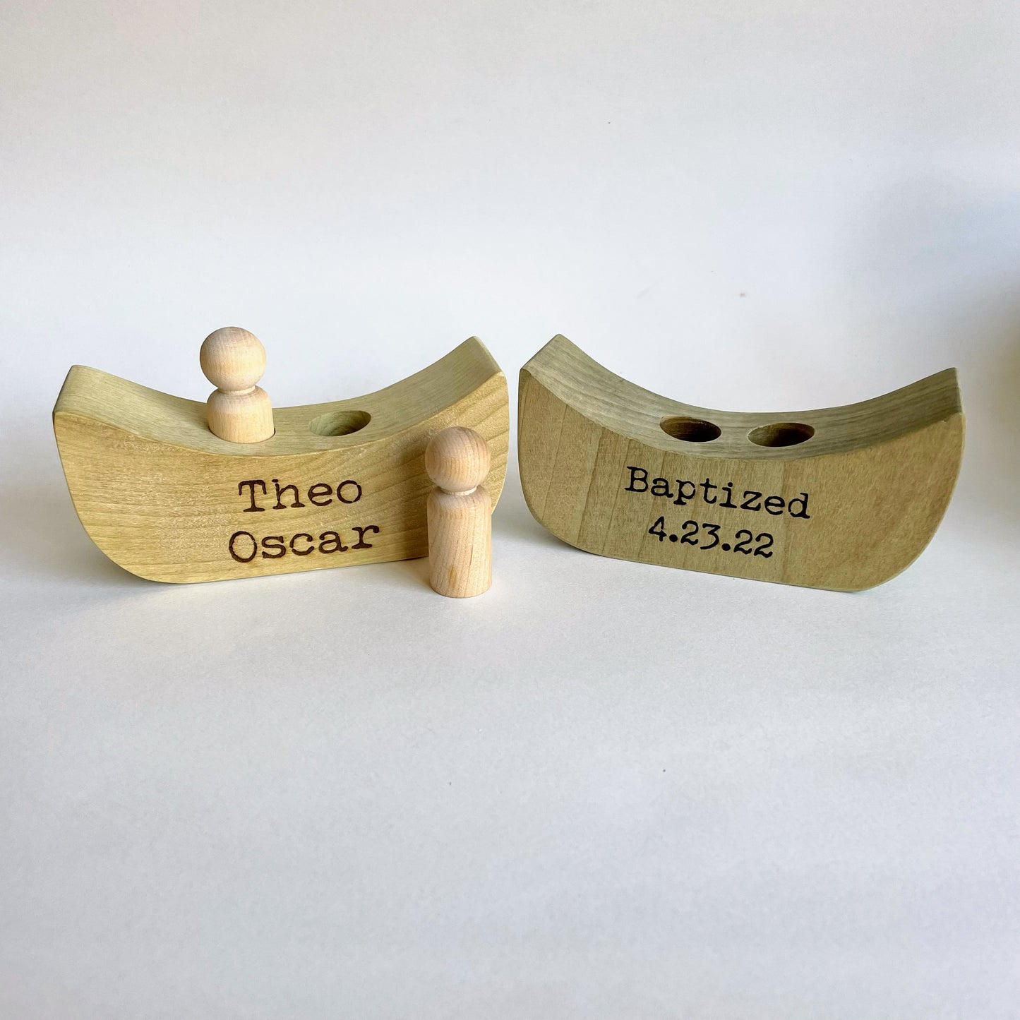 Wooden baptism or birthday boat