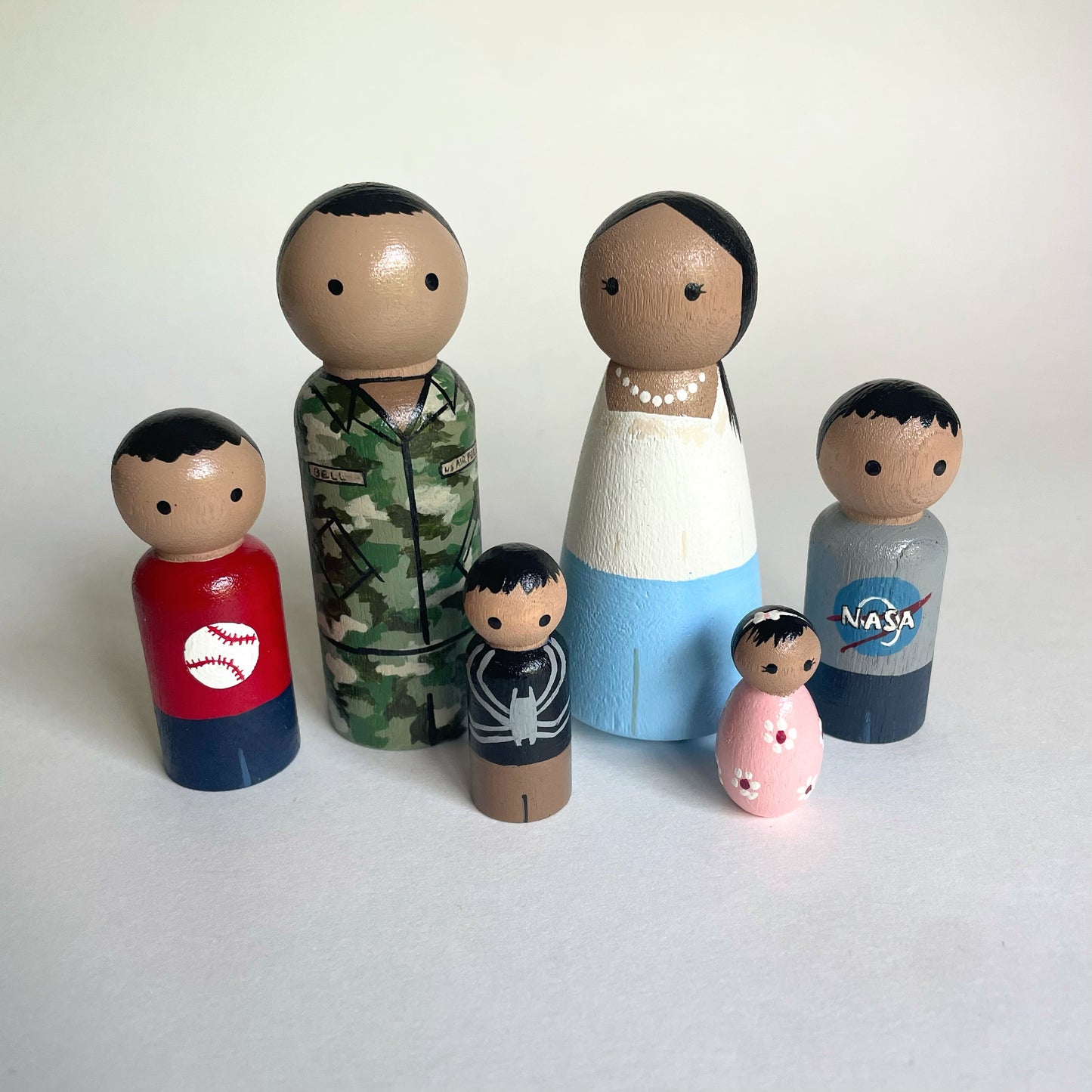 Custom peg doll family set